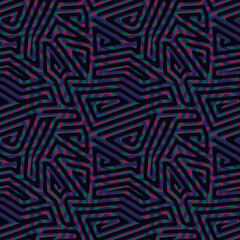 Obraz premium Aboriginal design. Tribal motif. Seamless pattern. Folk wallpaper. Indigenous ornament. Linear backdrop. Embroidery background. Ethnic mosaic. Textile print. Vector art