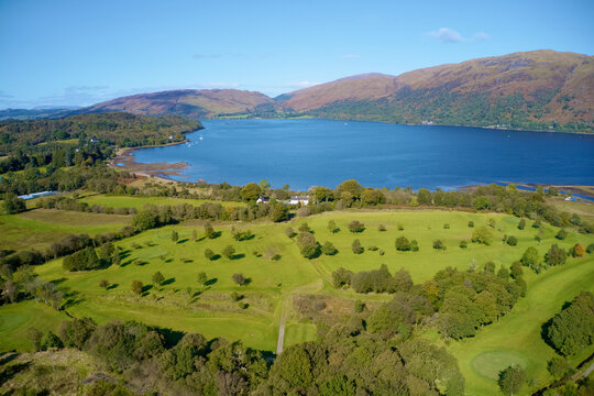Airds Bay aerial view from Taynuilt in Argyll and Bute