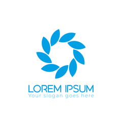 Fototapeta premium Abstract swirl sun leaf in circle logo design element. Stock vector illustration isolated on white background