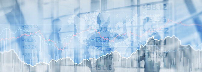 Obraz premium Stock online trading data market financial. Mixed Media concept