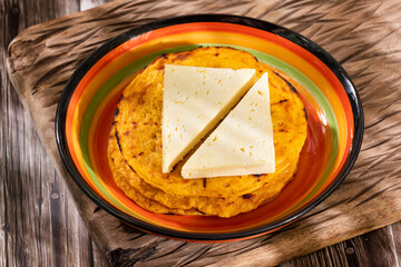 Arepa chocolo with cheese - Traditional Colombian food