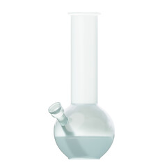 Glass bong. Device for smoking medical cannabis 3d render illustration.