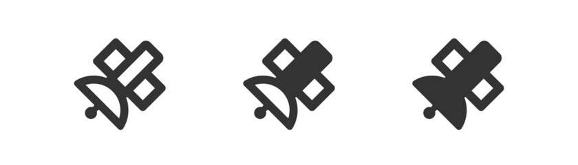 Satellite icon. Space connection web sign. Gps communication symbol in vector flat