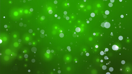 Green Winter Background Illustration. Green bokeh particles background for holidays.