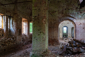 interior of an abandoned orthodox church
