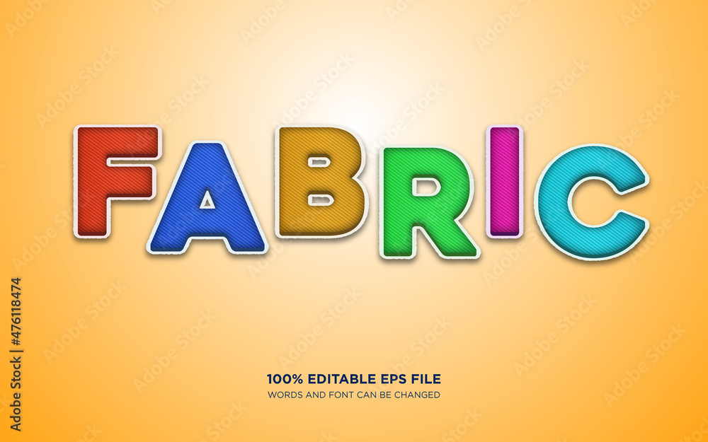 Poster fabric editable text style effect