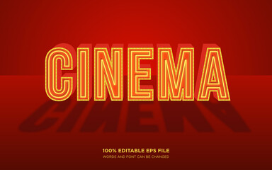Cinema 3D editable text style effect	
