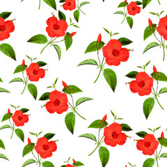 Spring flowers print. Seamless floral pattern. Plant design for fabric, cloth design, covers, manufacturing, wallpapers, print, gift wrap and scrapbooking Free Download Vector