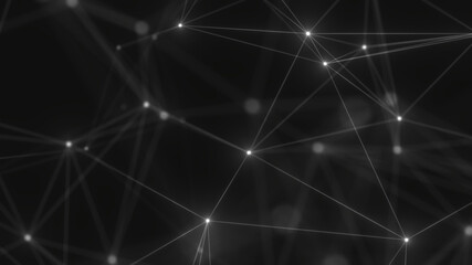 Fototapeta premium Abstract technology background from lines and dots. Plexus space geometrical backdrop
