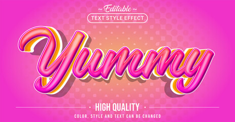 Editable text style effect - Yummy text style theme.
