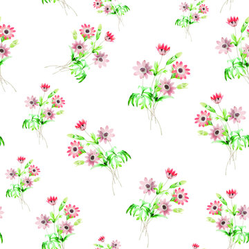 Spring flowers print. Seamless floral pattern. Plant design for fabric, cloth design, covers, manufacturing, wallpapers, print, gift wrap and scrapbooking Free Download Vector © katarsis stock
