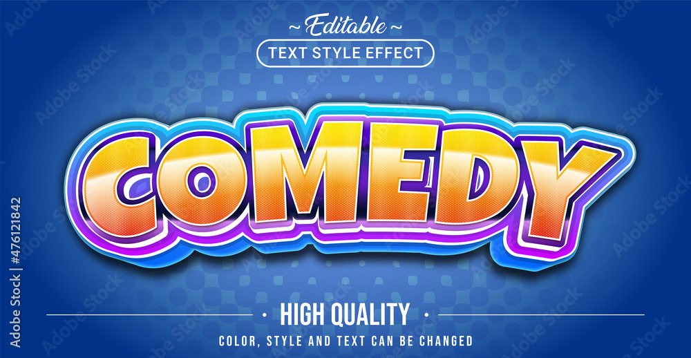 Poster Editable text style effect - Comedy text style theme.