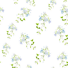 Obraz na płótnie Canvas Spring flowers print. Seamless floral pattern. Plant design for fabric, cloth design, covers, manufacturing, wallpapers, print, gift wrap and scrapbooking Free Download Vector