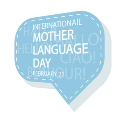 International mother language dialog banner, vector art illustration.