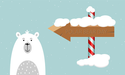 Fototapeta na wymiar International Polar Bear Day, vector art illustration.