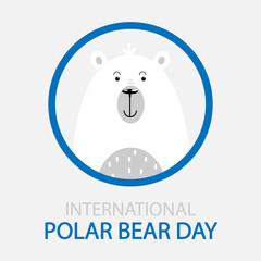 International polar bear day logo, vector art illustration.