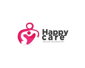 happy care logo designs for cancer consulting logo and medical therapy
