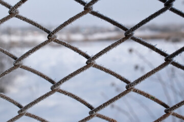 diamond-shaped mesh in the snow