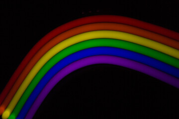 Obraz premium Abstract lgbt colors with blurred light. Colored blurred light lines.
