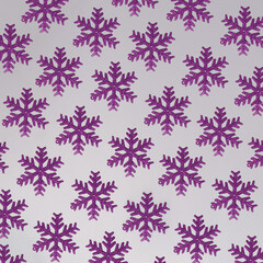 Winter holidays pattern design.purple snowflake on a soft background.aesthetic design