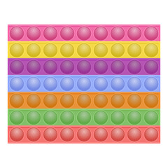 Colorful Popit Isolated on White Background. Antistress Toy. Bubble Sensor for Kids Fingers