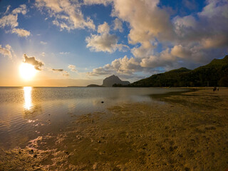 View of La Prairie beach during late afternoon in the south-west of Mauritius island