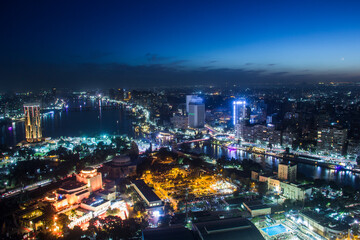 Fototapeta premium Beautiful view of the center of Cairo from the Cairo Tower in Cairo, Egypt