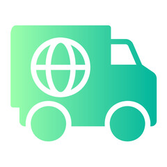 delivery truck Global gradient icon