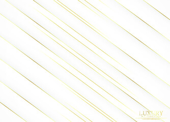 Obraz premium White luxury abstract background with golden lines and shadows. Premium vector illustration