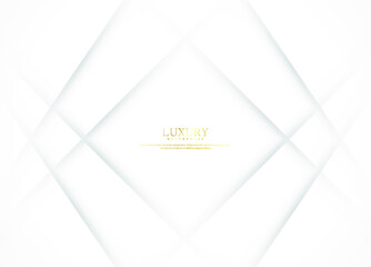 Obraz premium White luxury abstract background with golden lines and shadows. Premium vector illustration