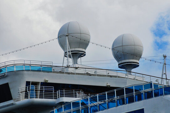 View Of Antennas On A Ship