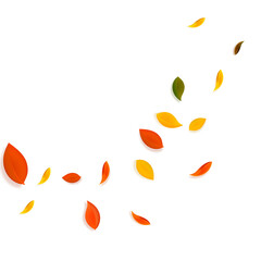 Falling autumn leaves. Red, yellow, green, brown c