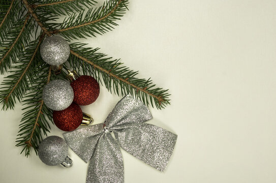 Christmas composition on white background