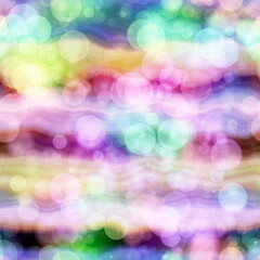 Fototapeta premium Seamless seventies tie dye stripe bokeh texture. Hippie summer wavy striped repeat background with ink dyed effect.