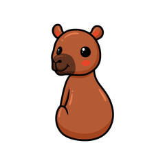 Cute little capybara cartoon sitting