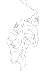 Printable Line Art Face Print, Single Line Face Print,  Minimalist Single Line Drawing, One Line Faces Poster, Neutral Wall Art, Faces One Line Art, Face Minimalist Print, Printable Face Wall Art