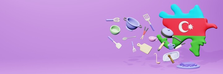 3d rendering of kitchen utensils usage in Azerbaijan for data display