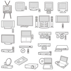 様々な電化製品のイラスト / 生活関連