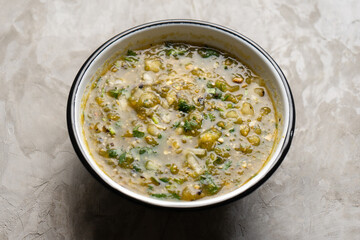 Green hot sauce with jalapeno pepper. Mexican food