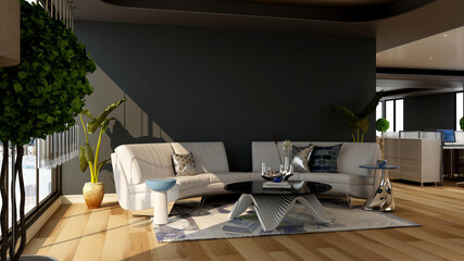 modern office lobby waiting room for company logo mockup