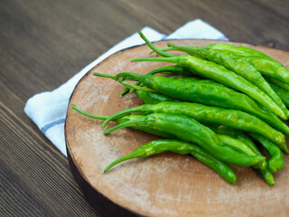 신선한 유기농 채소 녹색 고추 