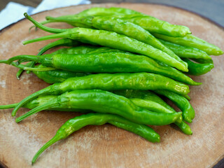 신선한 유기농 채소 녹색 고추 