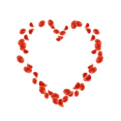 薔薇の花びら　ハートフレーム