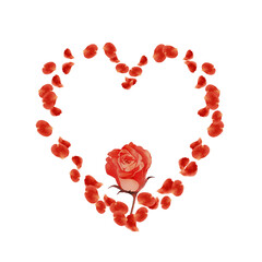 薔薇の花びら　ハートフレーム