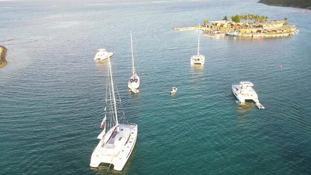 aerial falling away from Saba Rock island.  British Virgin Islands (5 of 6)