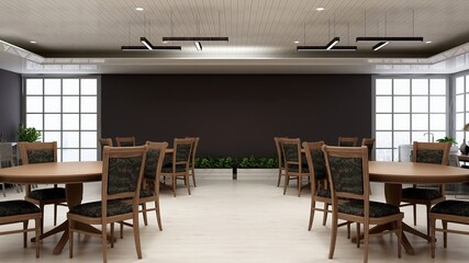 luxury restaurant 3d design interior for wall mockup