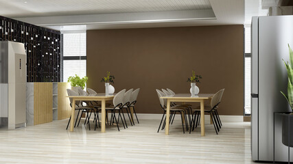 company logo mockup in the office kitchen wall