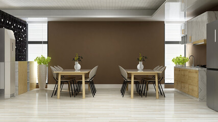 company logo mockup in the office kitchen wall