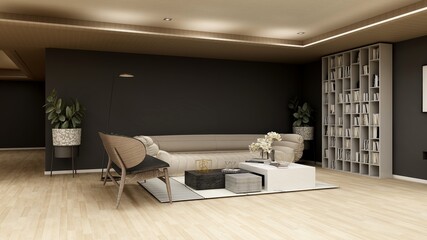 modern office lobby waiting room for company logo mockup