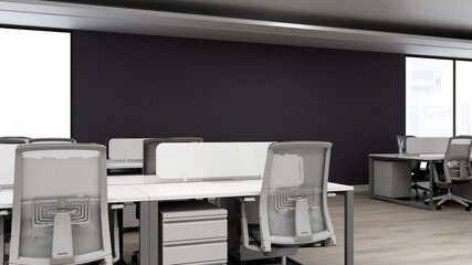 blank wall in the modern office room for company logo mockup